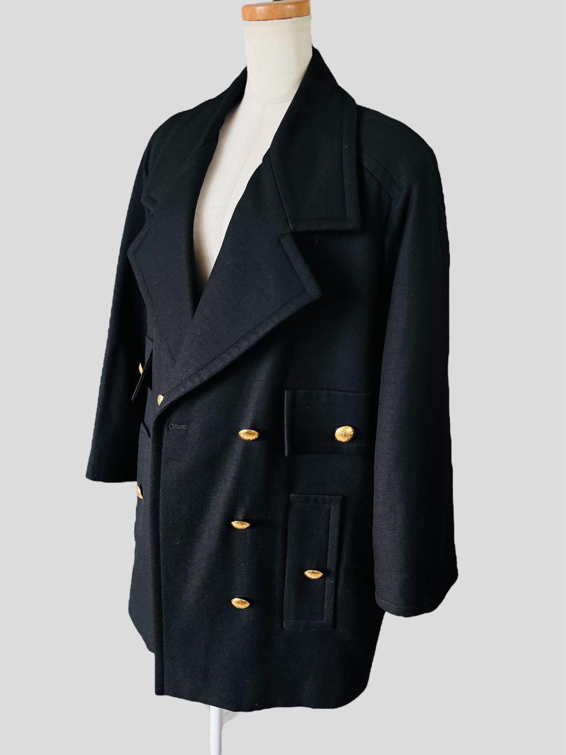 GIVENCHY ジバンシィ VINTAGE ピーコート 金ボタン 40 黒