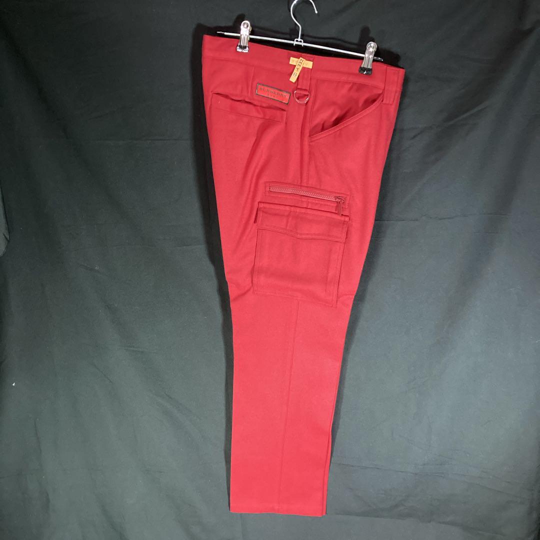 【美品　良品】BURBERRY GOLF カーゴパンツ　レッド　ウール