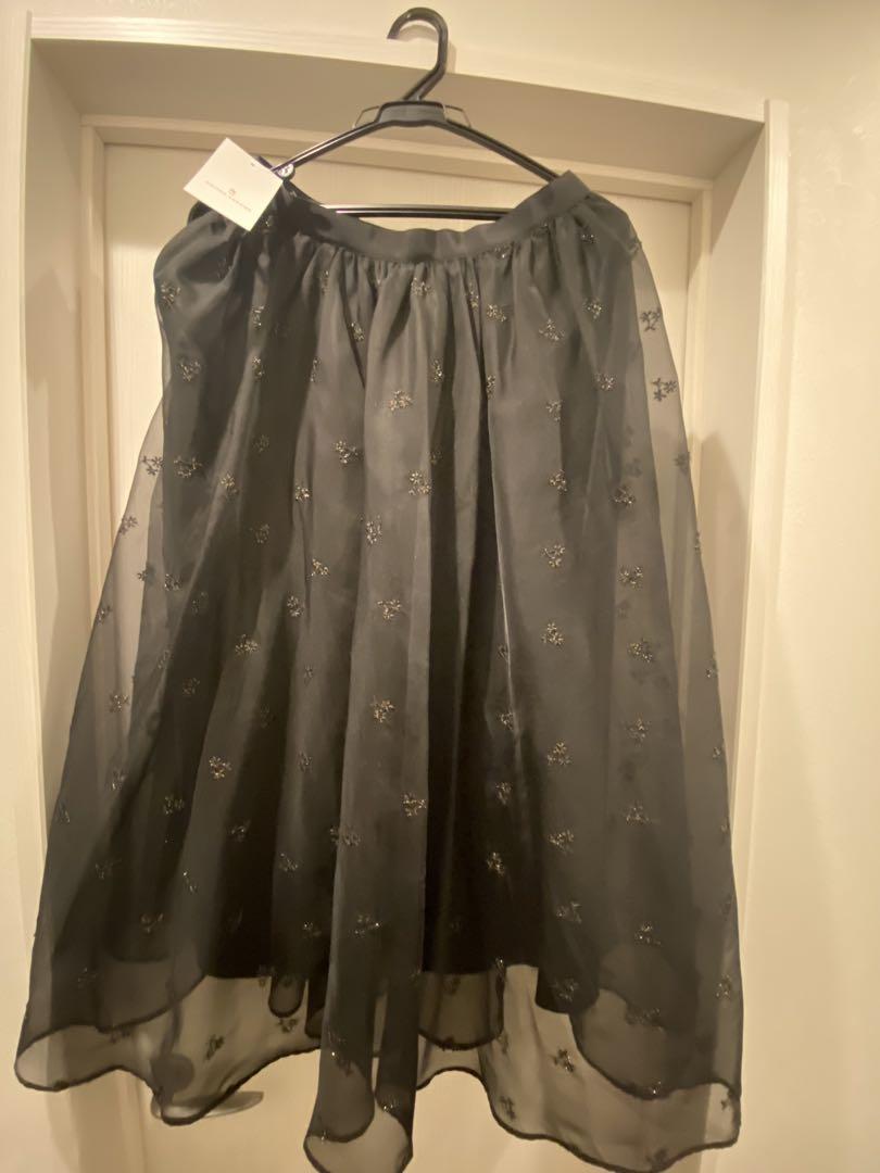 UNITED ARROWS オーガンジー エンブロイダリー フラワー スカート