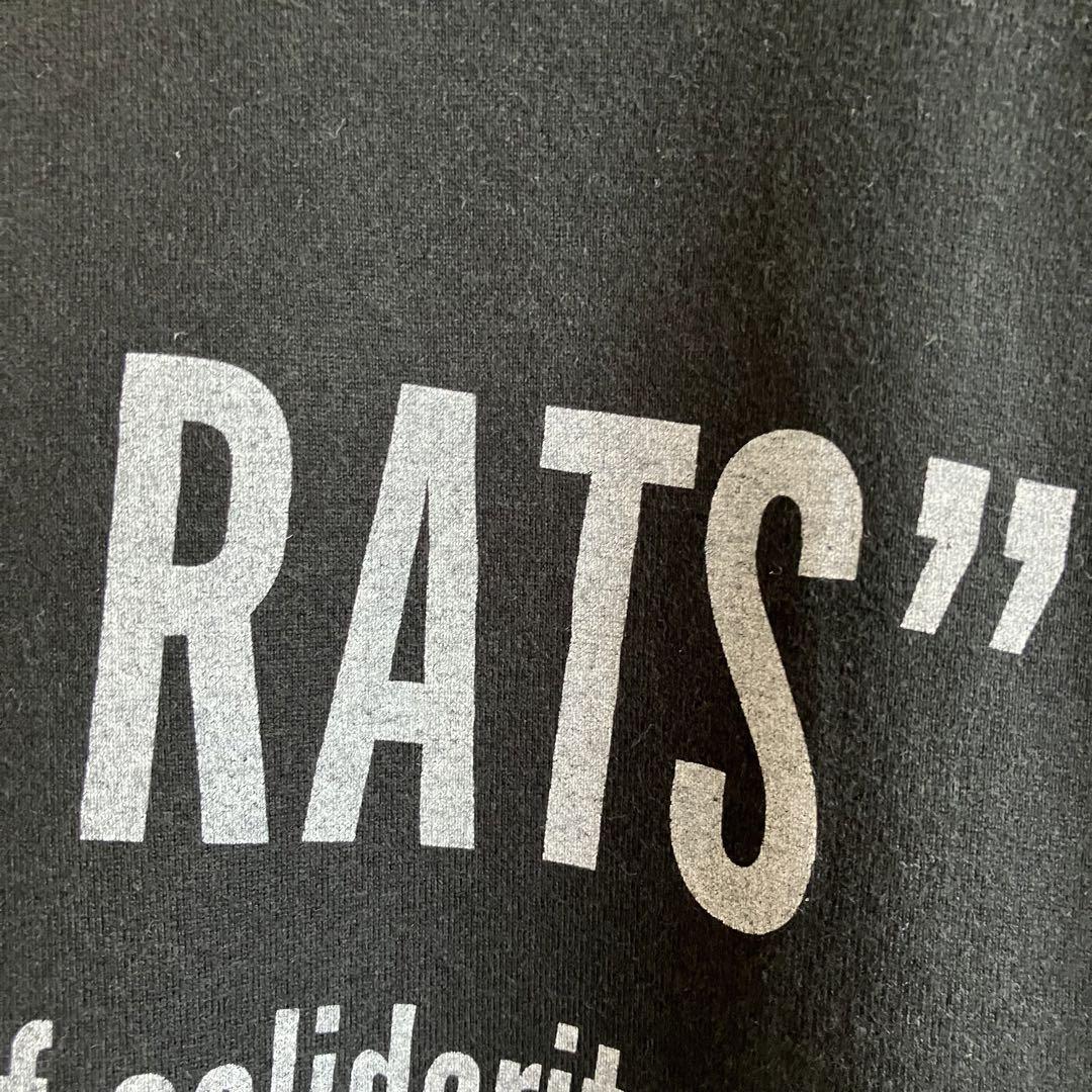 古着 日本製 RATS パネルロゴ ポケットtシャツ 黒 M