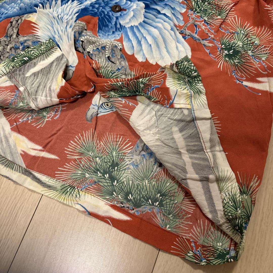 Sun Surf Toyo Aloha オレンジ 鶴柄 半袖シャツ M - メルカリ