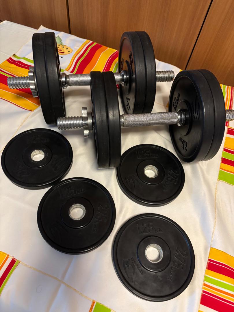 ①ボディメーカー　ラバーダンベル　 片方MAX15kg (②と同時購入必須)