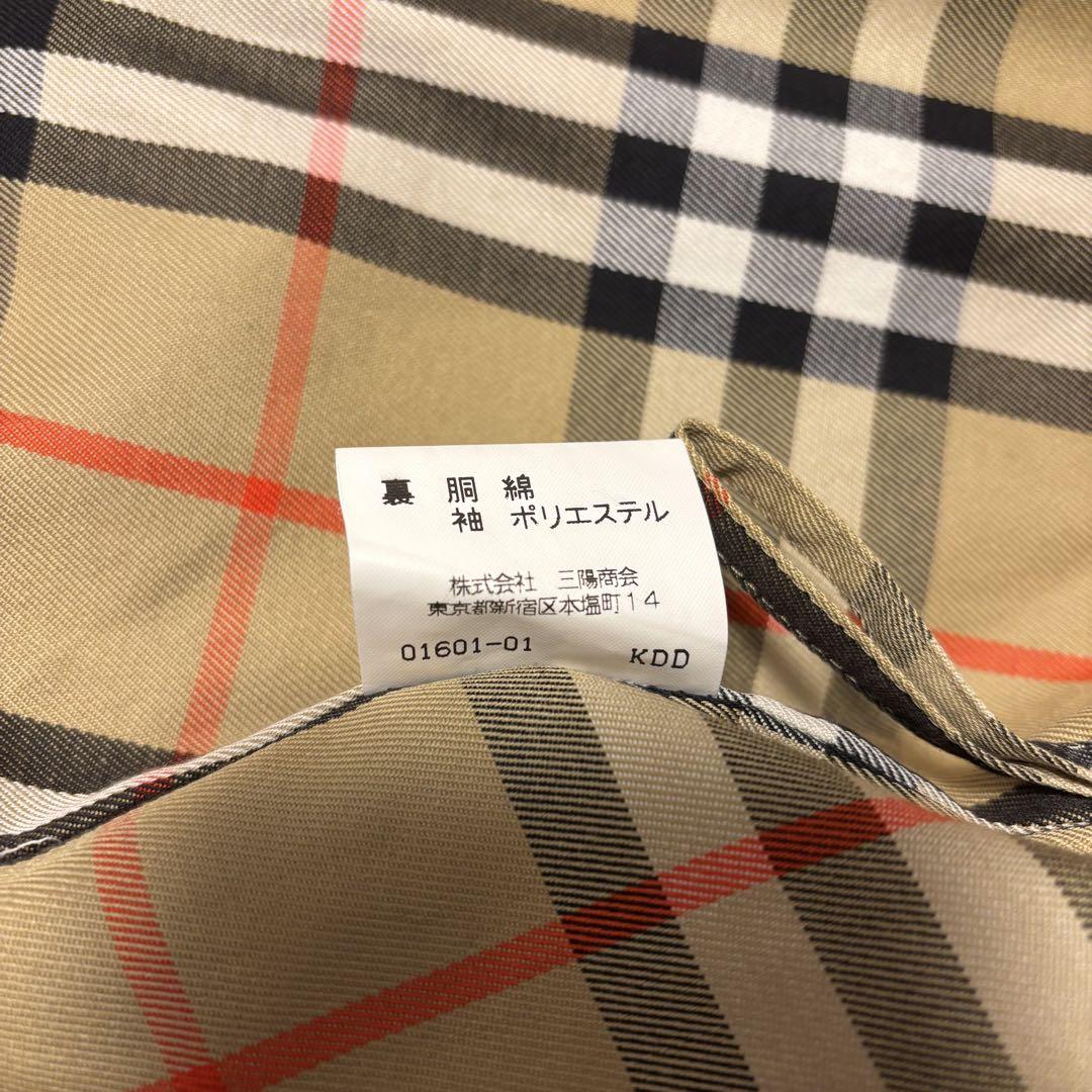 Burberry ブラック ステンカラーコート　トレンチコート　チェック裏地