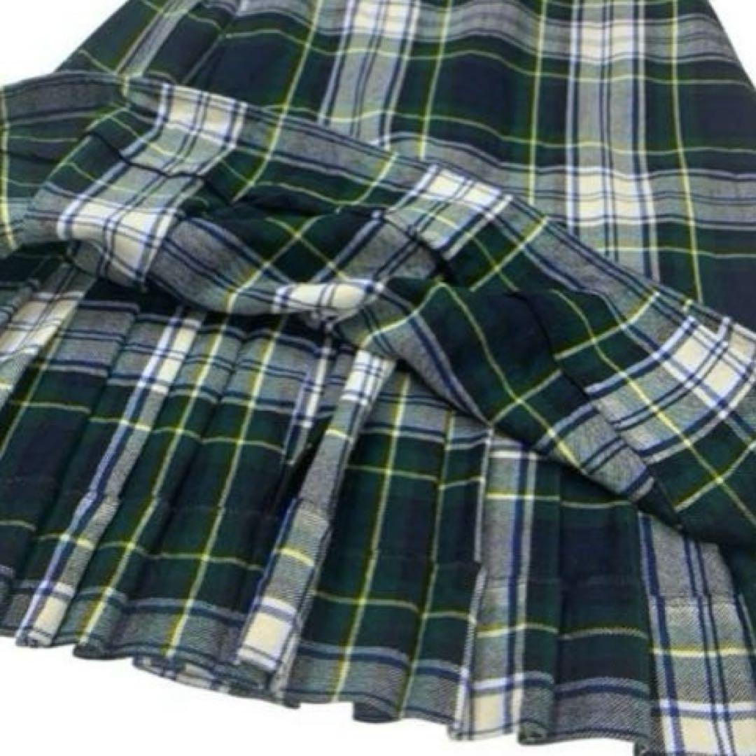 Burberry'sチェック柄ラップスカート ウール カブトピン付き