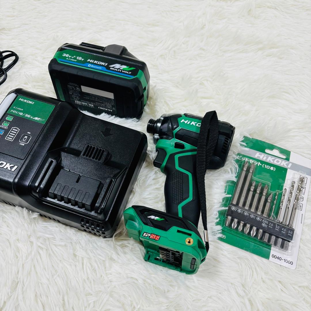 【美品】HIKOKI 電動インパクトドライバー WH-36DC ビットセット付き