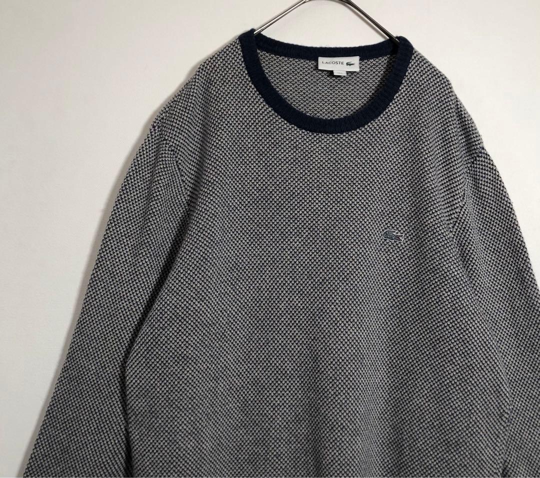 LACOSTE ラコステ　ワンポイント刺繍ロゴ　リブライン　ウール　セーター 6,960円
