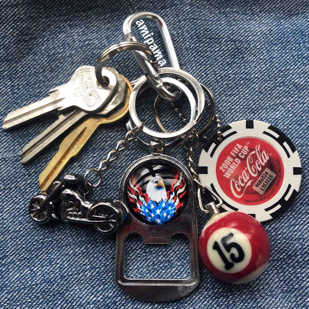 ヴィンテージキー アメリカンキーホルダー バイク 栓抜き ビリヤード 古着 - メルカリ ヴィンテージキー アメリカンキーホルダー バイク 栓抜き ビリヤード 古着 - メルカリ