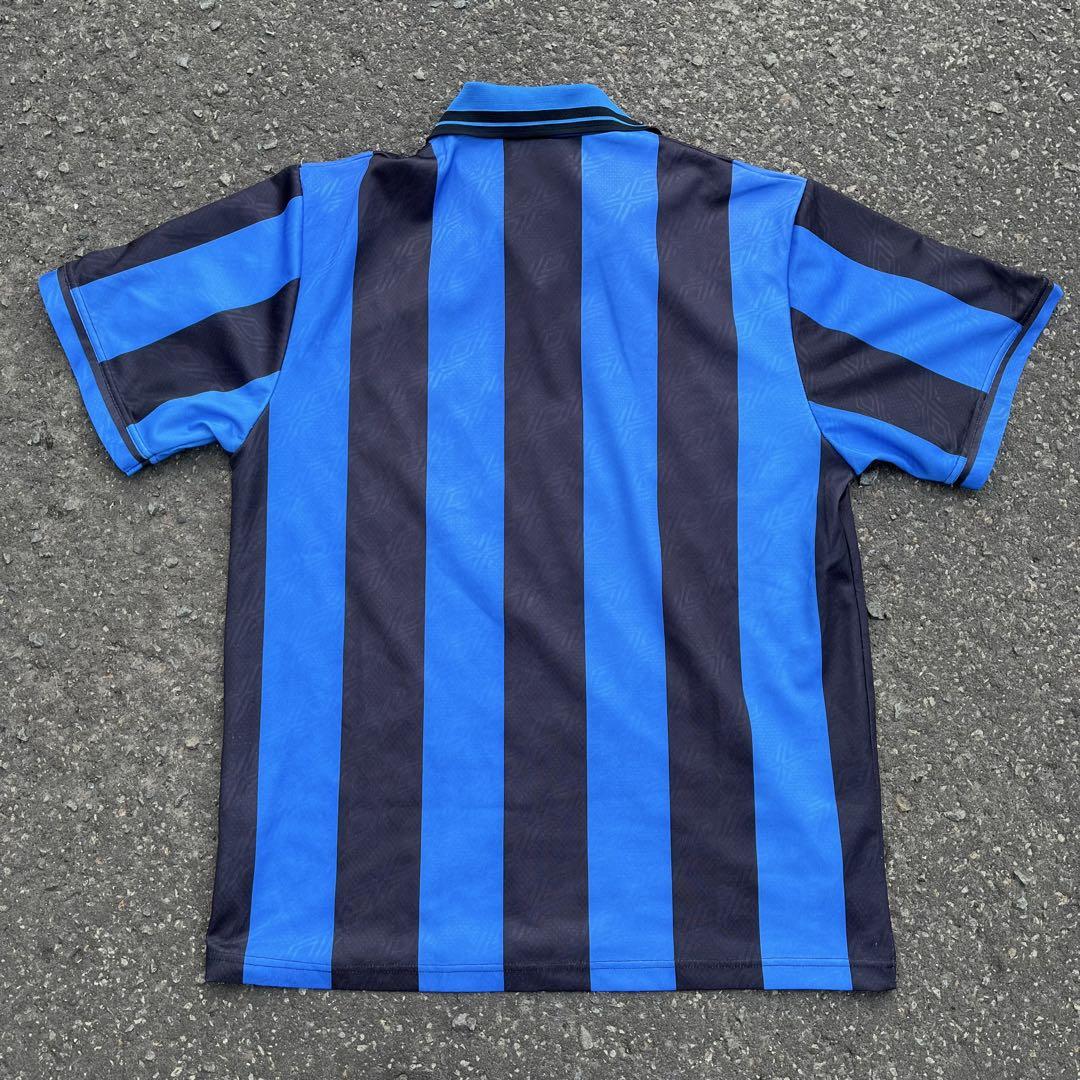 【メーカー再生品】 ゲームシャツ アンブロ UMBRO 90s インテルモデル 青 黒 91-92 ウェア