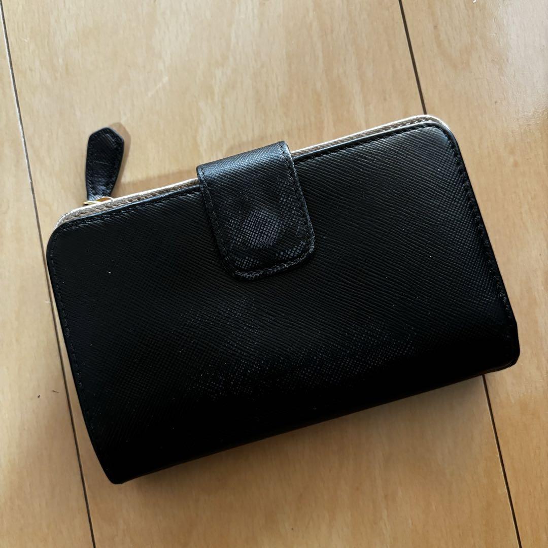 PRADA◆プラダ サフィアーノレザー 二つ折り財布