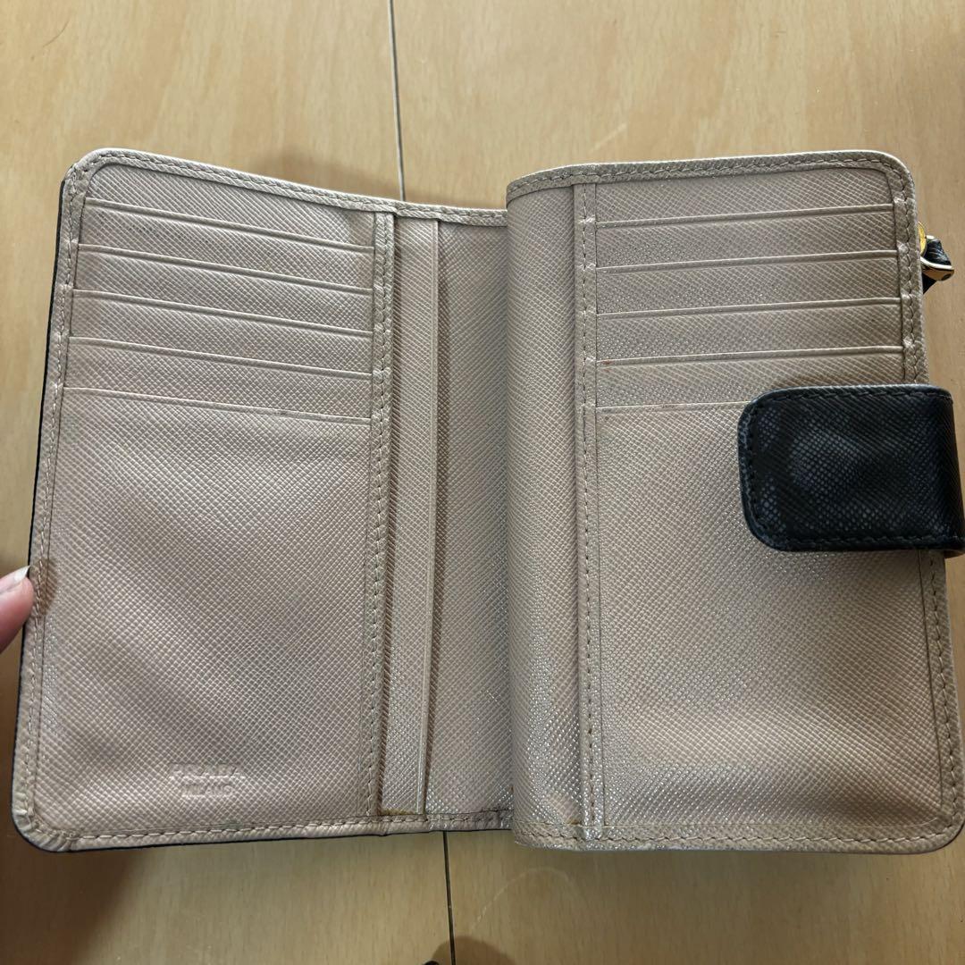 PRADA◆プラダ サフィアーノレザー 二つ折り財布
