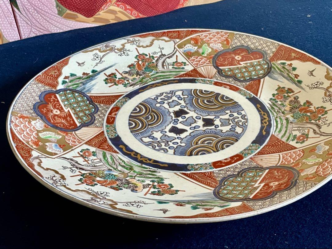 『母』 古伊万里 色絵 吉祥文様 百花繚乱 尺5寸 大皿 (D⑦)❗️割引 『母』 古伊万里 色絵 吉祥文様 百花繚乱 尺5寸 大皿 (D⑦)❗️割引