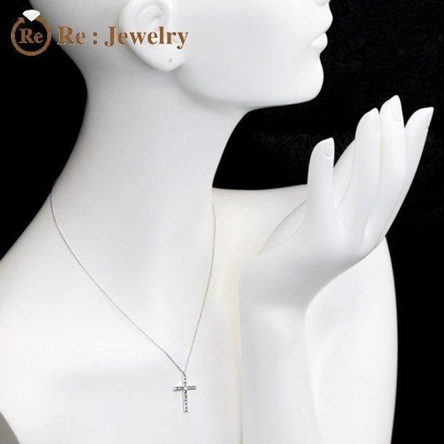 プラチナ900 0.97ct クロス 十字架 プラチナ ダイヤモンドネックレス