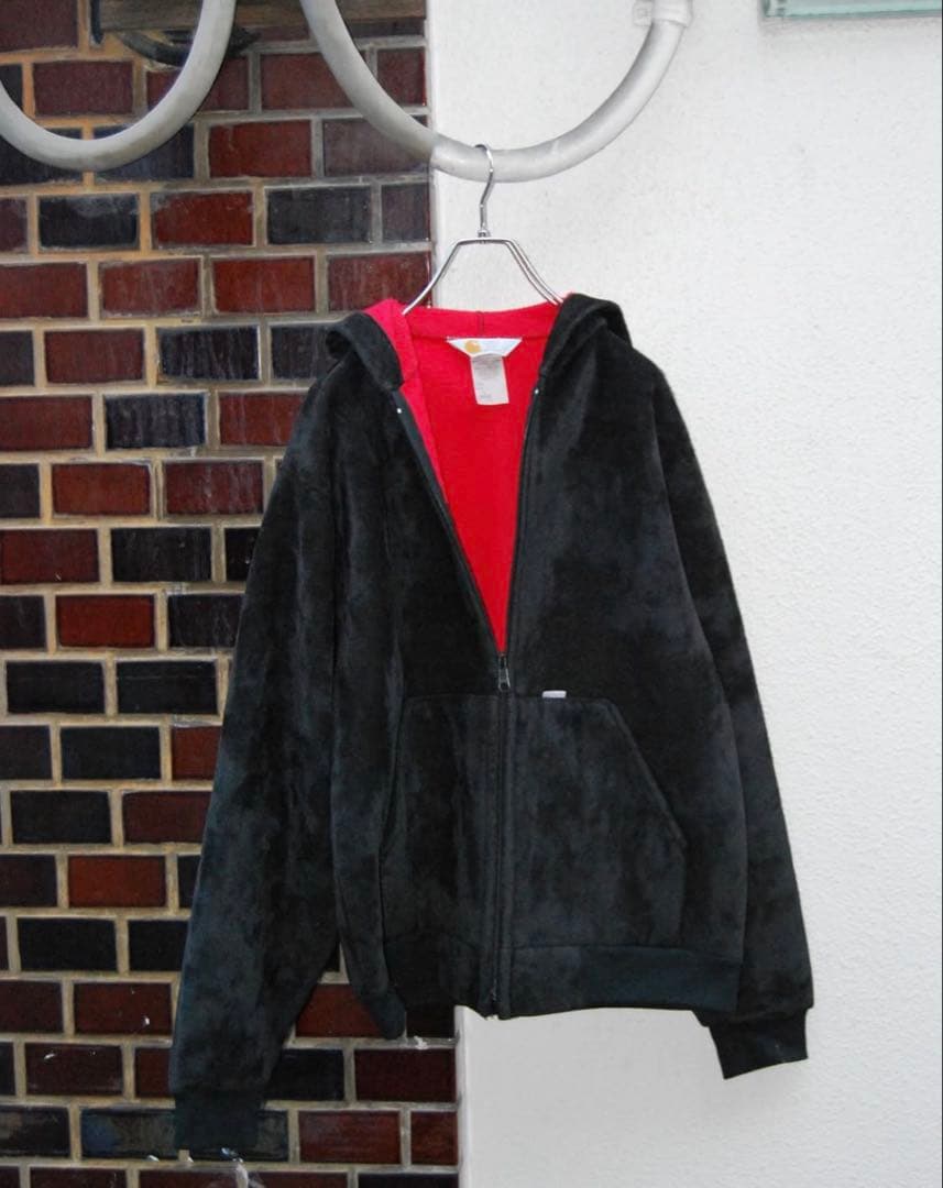 80s USA製 激レア ブラック ベロア ジップパーカ ビンテージ カーハート 80s USA製 激レア ブラック ベロア ジップパーカ ビンテージ カーハート