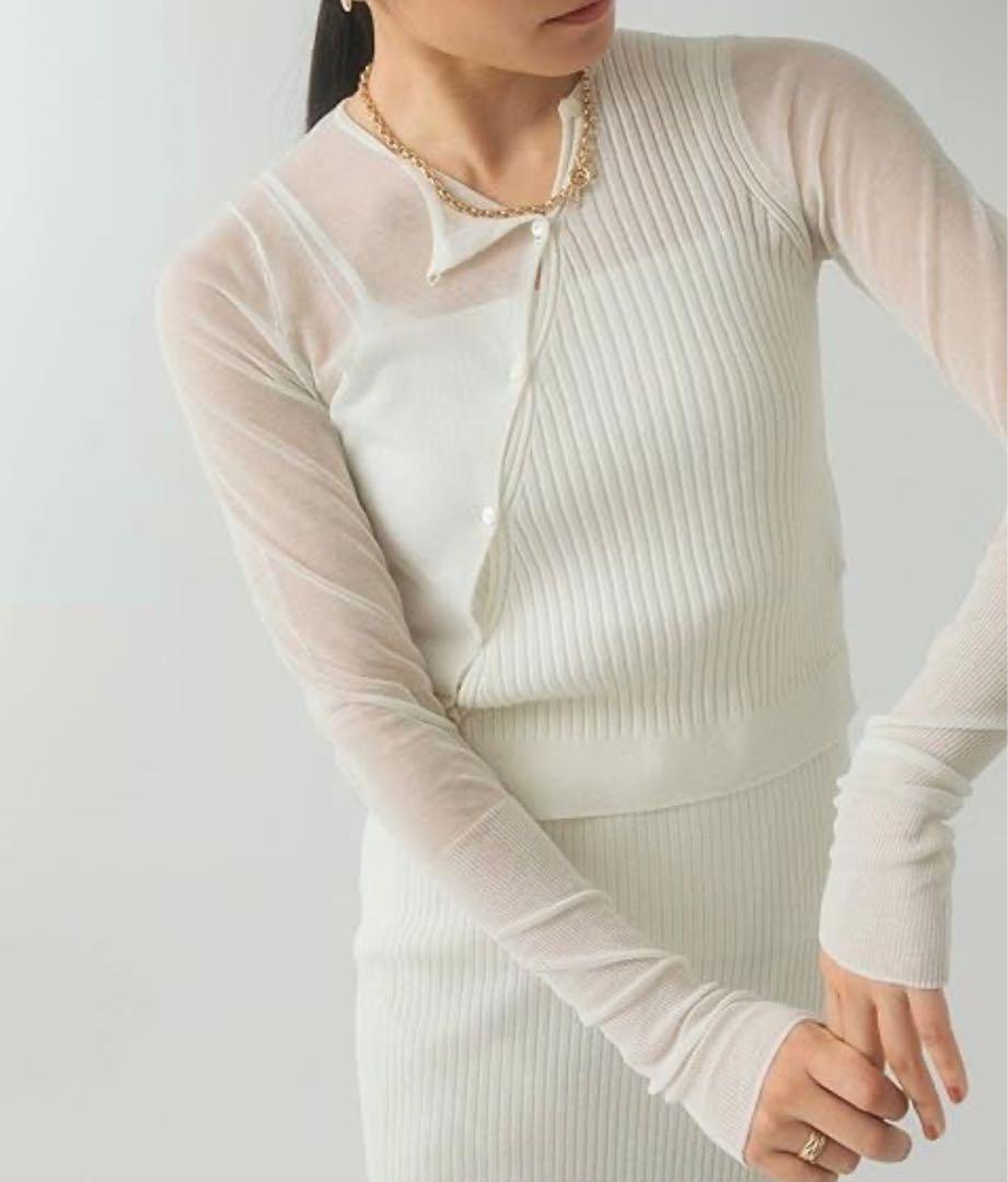 nude vintage シアーニットカーディガン