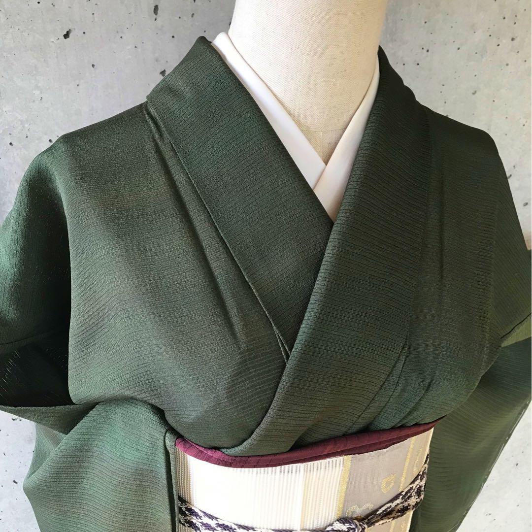 夏着物 絽】正絹 暈し色無地 居敷当てあり 着物・浴衣