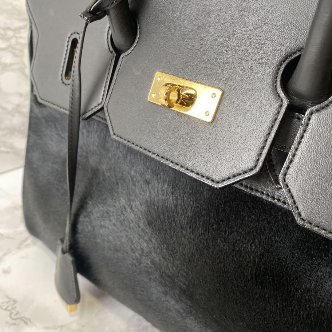 ほぼ未使用品INGEBORG インゲボルグ ハラコ×本革 レザー