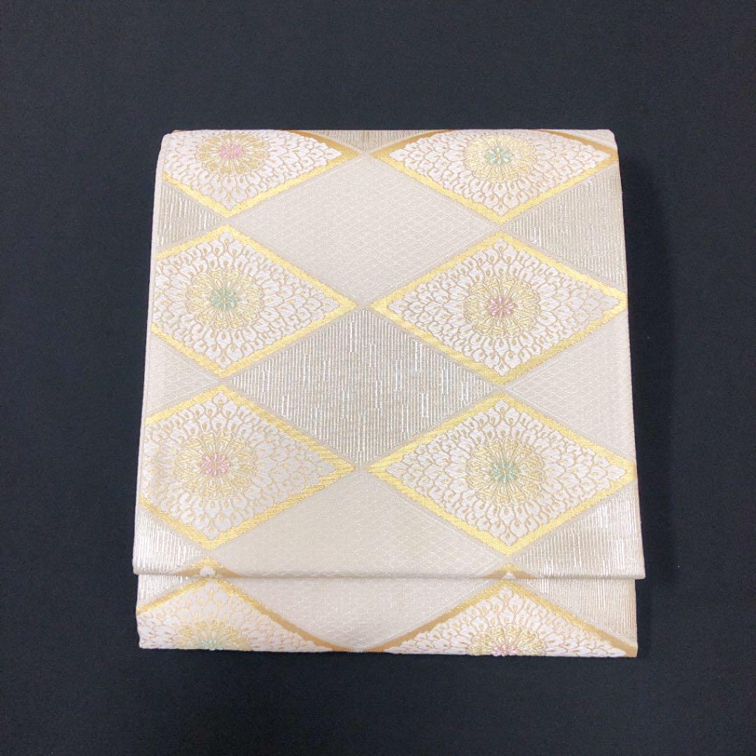新品 正絹 袋帯 羅紗単 立菱華羅紗文様 都 単衣 o-250
