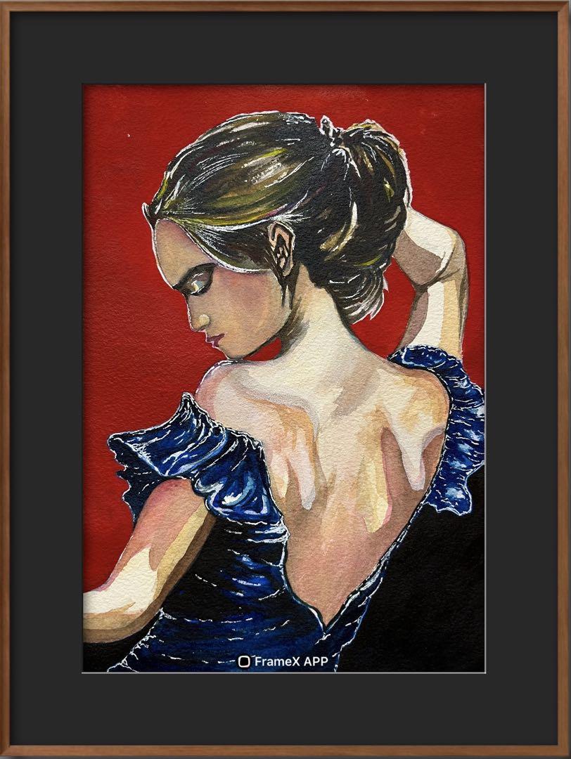 サクロモンテ・グラナダ フラメンコ水彩原画 直筆サイン 額装済み 62×53cm サクロモンテ・グラナダ フラメンコ水彩原画 直筆サイン 額装