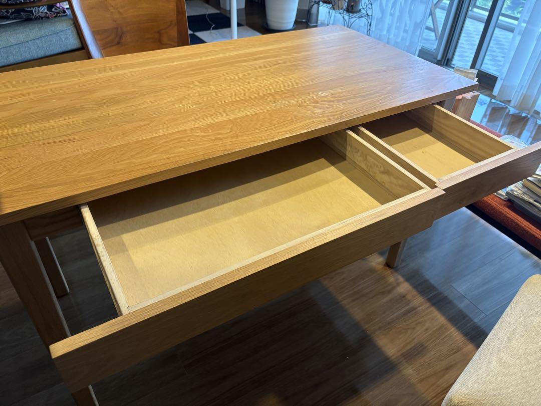 梱包発送たのメル便※送料込】無印良品オーク無垢材 デスク・引出