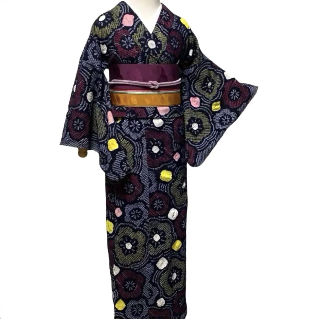 ̮⃝ 身丈156 桃の花 総絞り浴衣 有松絞り 三浦絞り yukata