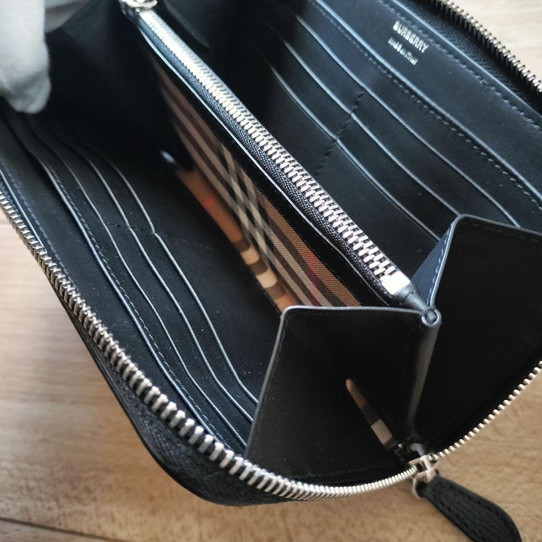 新品未使用 BURBERRY ブラック レザー 長財布 ジップアラウンド