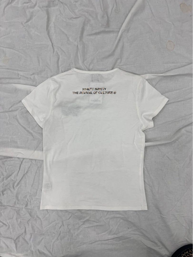 トップス 90 Logo Girl Cropped Tee white yellow
