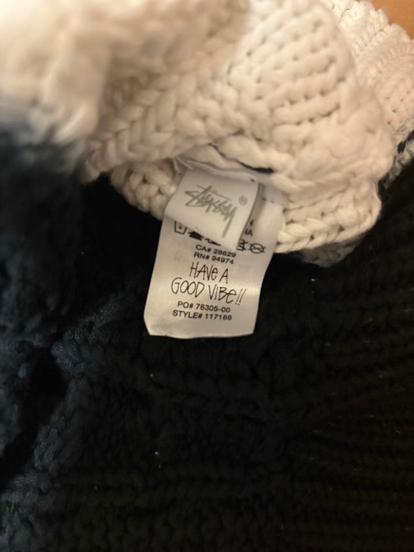 Stussy Tie Dye Fisherman Sweater Black