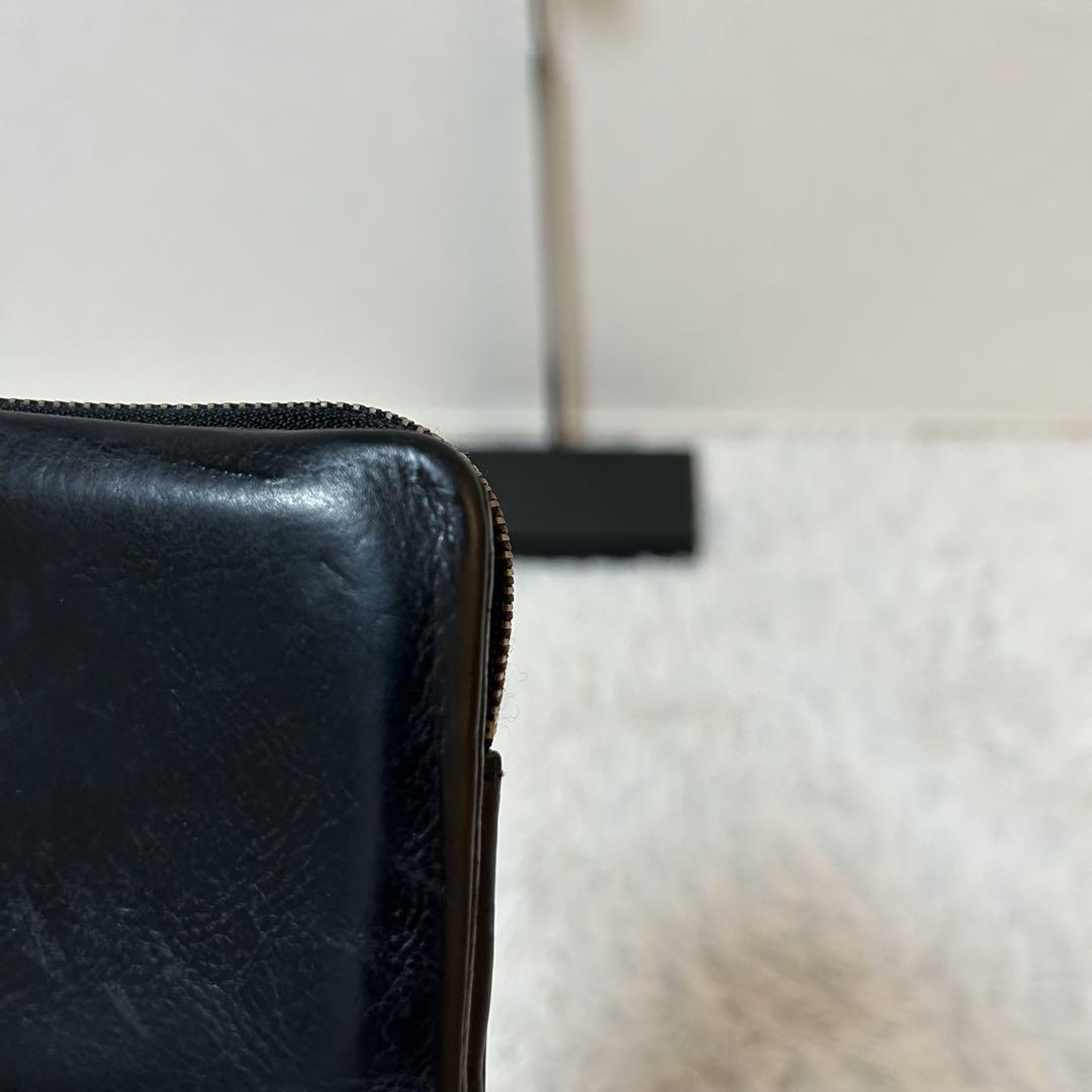 【人気✨ソーク/美品】ポーター　折り財布　ジップ　レザー　ブラック　コンパクト