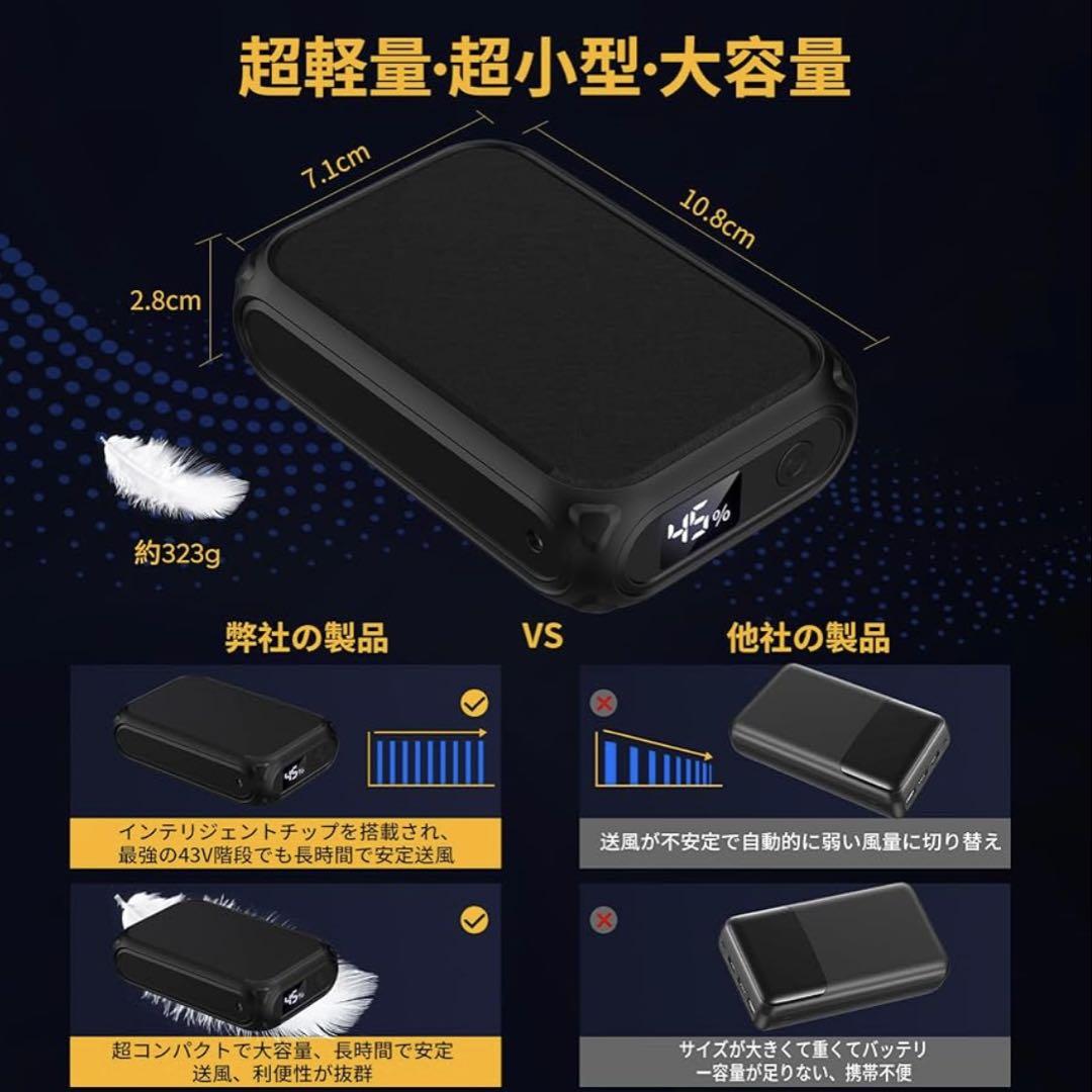 【新品・未使用】43V超高出力 30000mAh ファンバッテリーセット 空調服