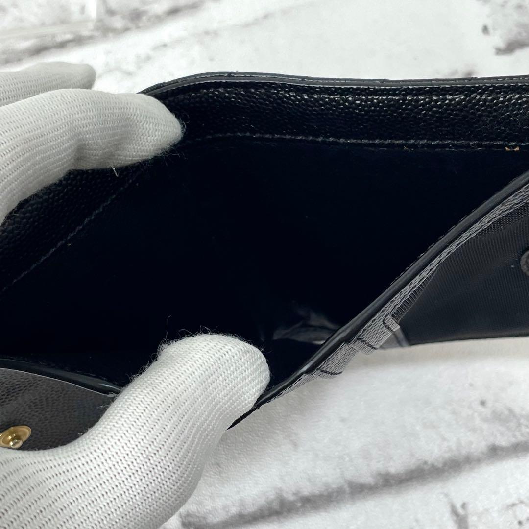 未使用級・付属品完備✨サンローラン 二つ折り財布 キャビアスキン カサンドラ 黒 未使用級・付属品完備✨サンローラン 二つ折り財布 キャビアスキン カサンドラ 黒