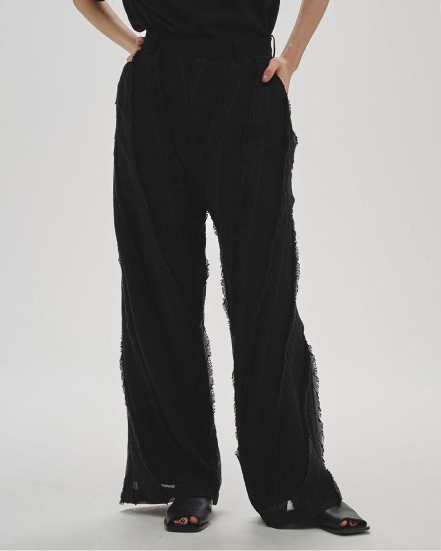 TODAYFUL Sheer Jacquard Trousers /ブラック38