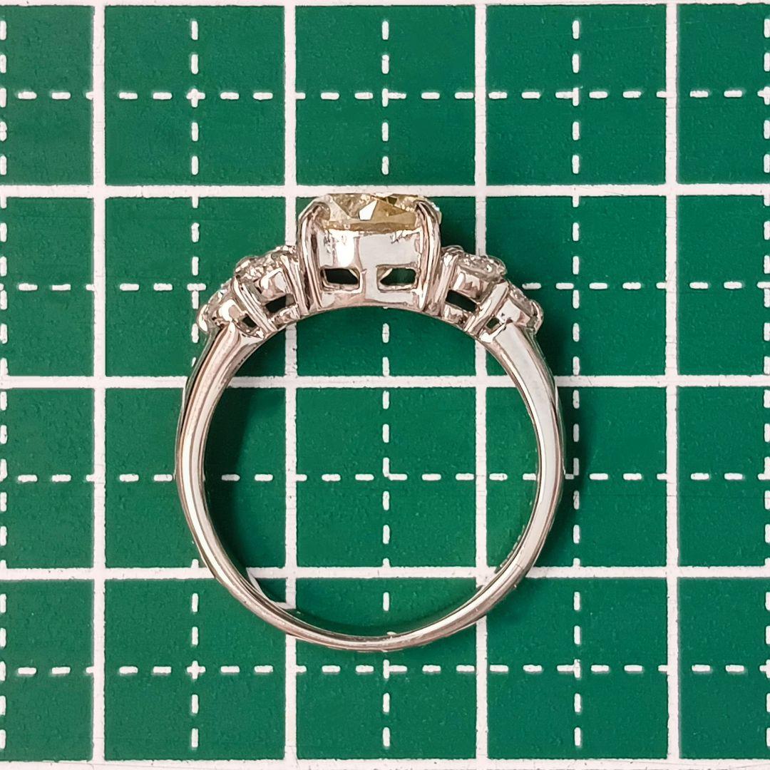シャンパンゴールド☆ダイヤモンド Pt900 リング ☆新品同様磨き
