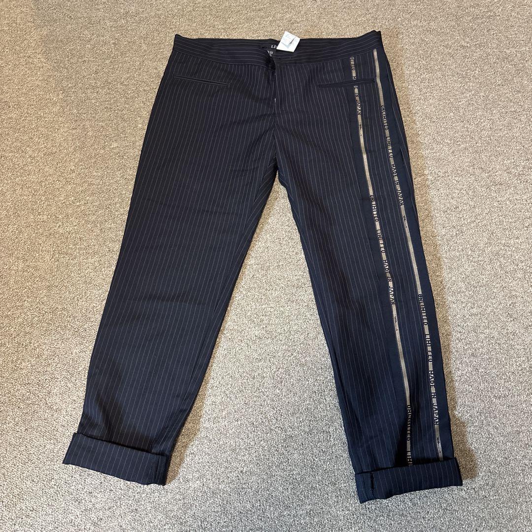 リミフゥ　ネイビー ストライプ スラックス　S 中古美品　⑥
