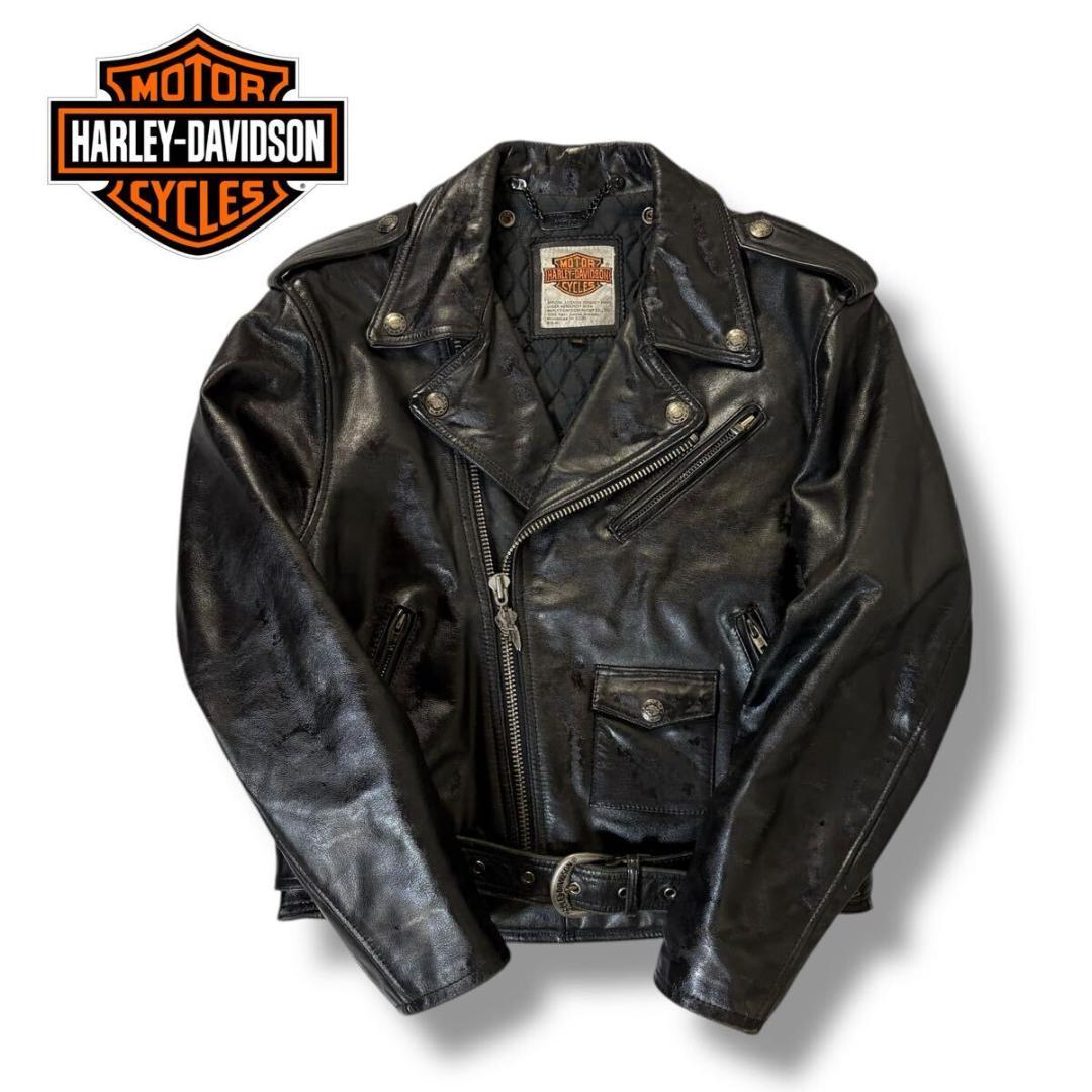 【美品】ハーレー ダビッドソン レザー ライダース ジャケット 38サイズ