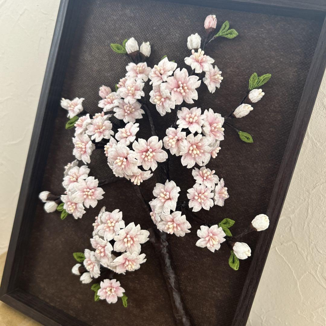 ちりめん細工　桜　ハンドメイド