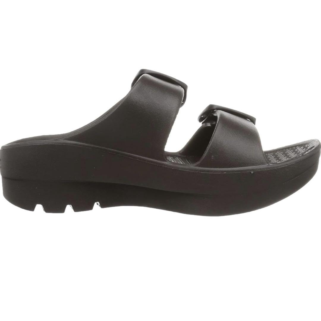 Telicリカバリーサンダル ブラックW-BUCKLE サイズML25.5-26
