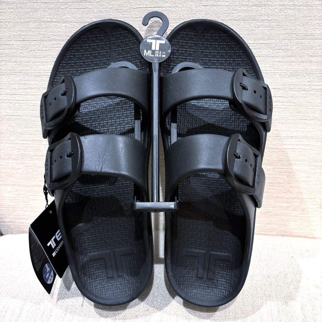 Telicリカバリーサンダル ブラックW-BUCKLE サイズML25.5-26