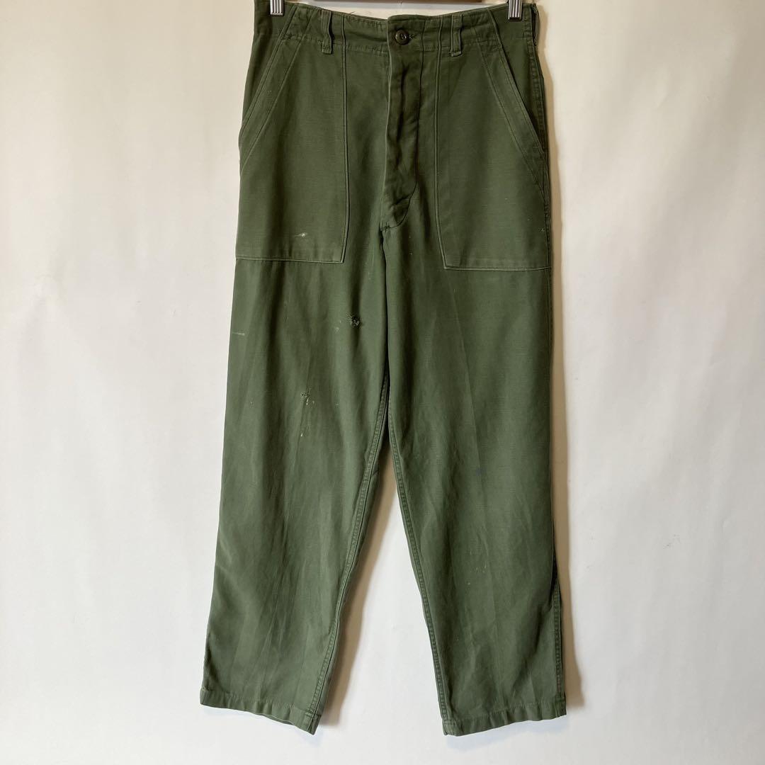 70s アメリカ軍ベイカーパンツ コットンサテン ミリタリーパンツ usarmy