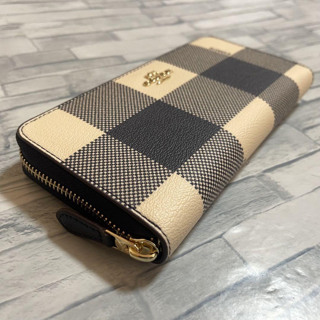 COACH コーチ 長財布 レディース チェック柄 格子柄 ラウンド