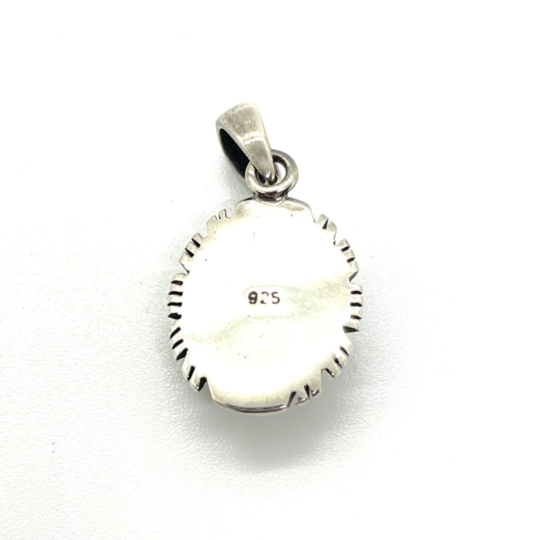 ②レモングリーンターコイズ●シルバーネックレストップ●STERLING925