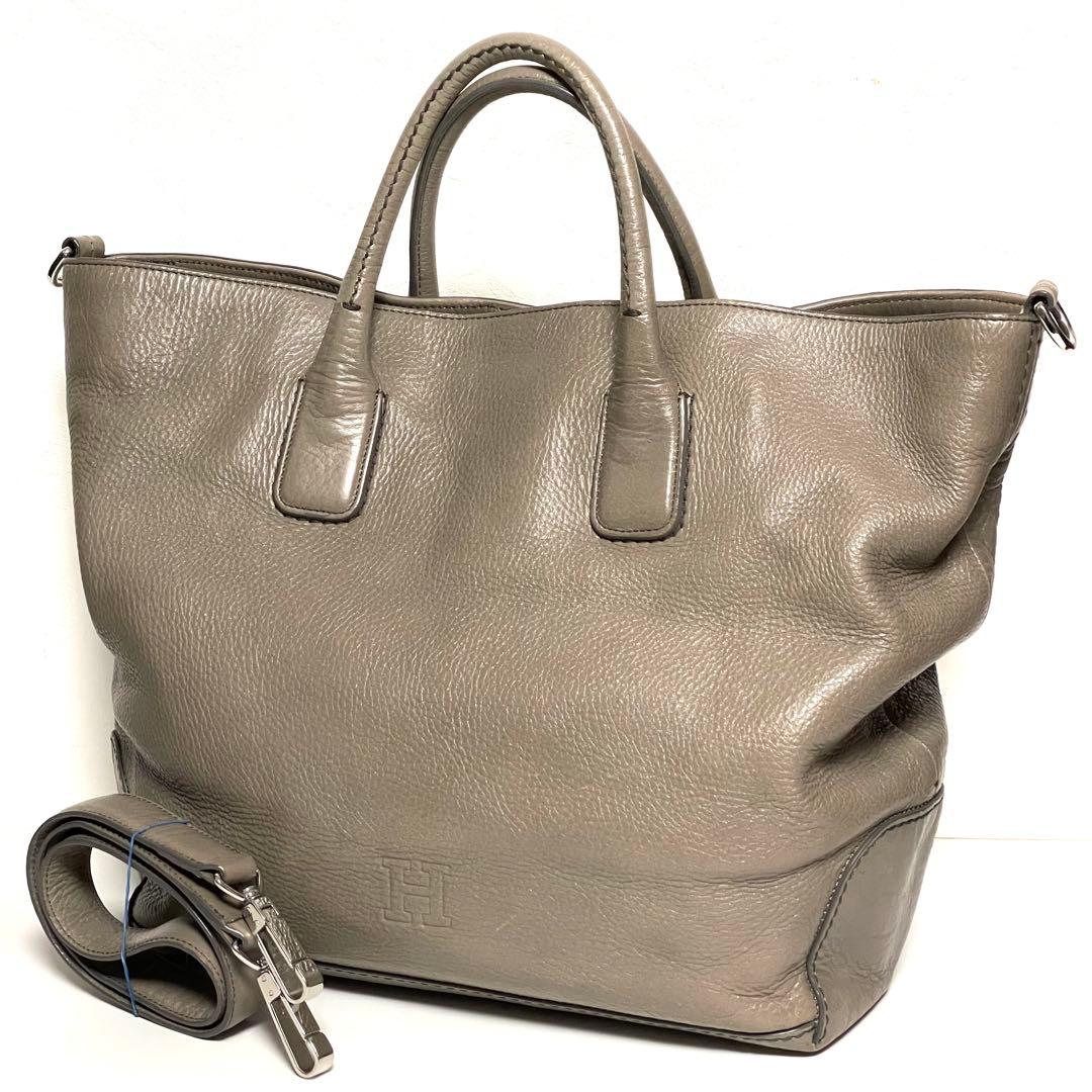 ✨極美品✨HIROFU ヒロフ デュオ レザー トートバッグ 2way Hロゴ