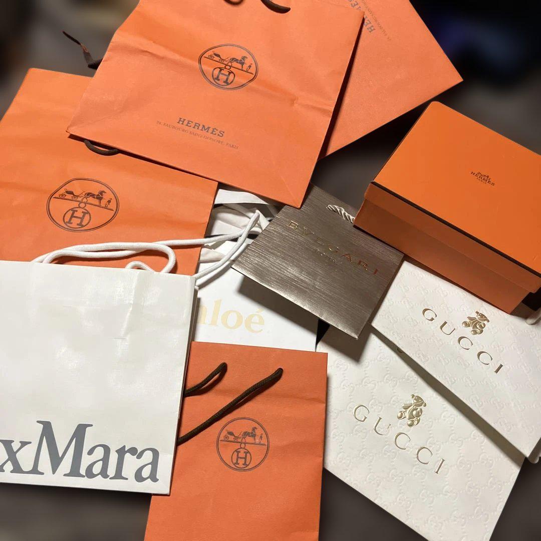 HERMES GUCCI Chloé MaxMara ショップ袋セット