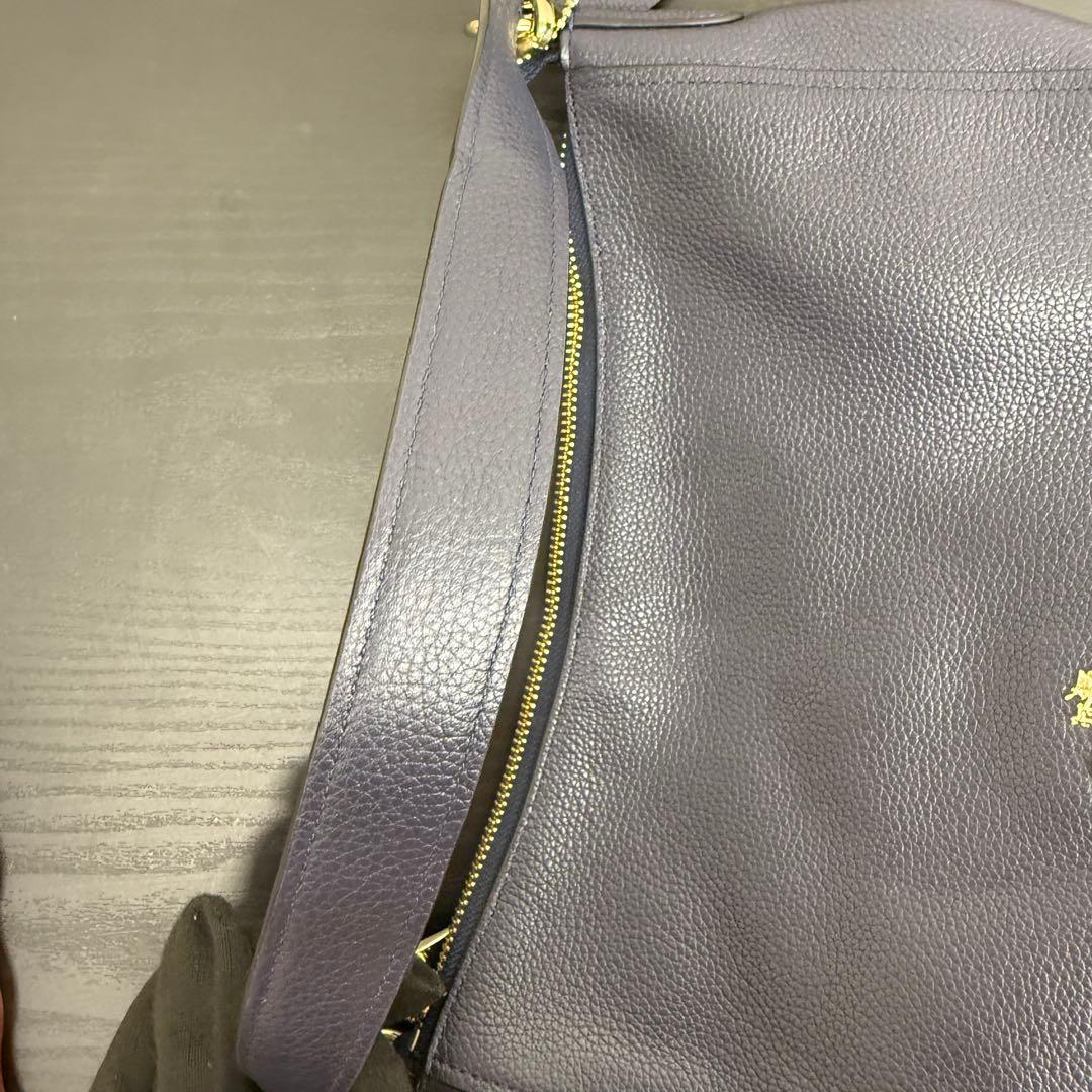 コーチ ネイビー レザー ハンド ショルダーバッグ 2way コーチ ネイビー レザー ハンド ショルダーバッグ 2way