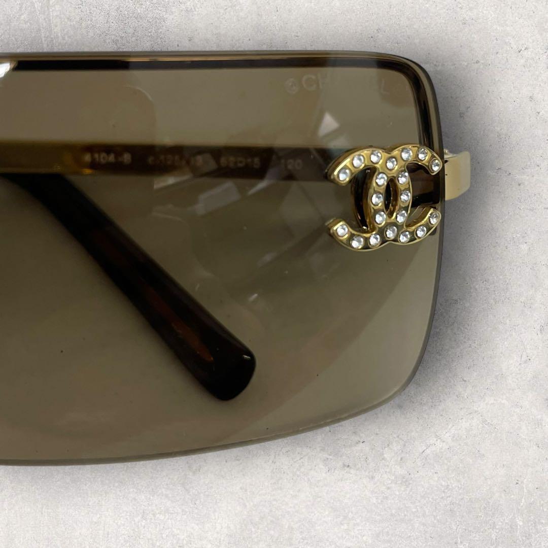 CHANEL リムレス サングラス 4104-Bココマーク ゴールド ダブルCC
