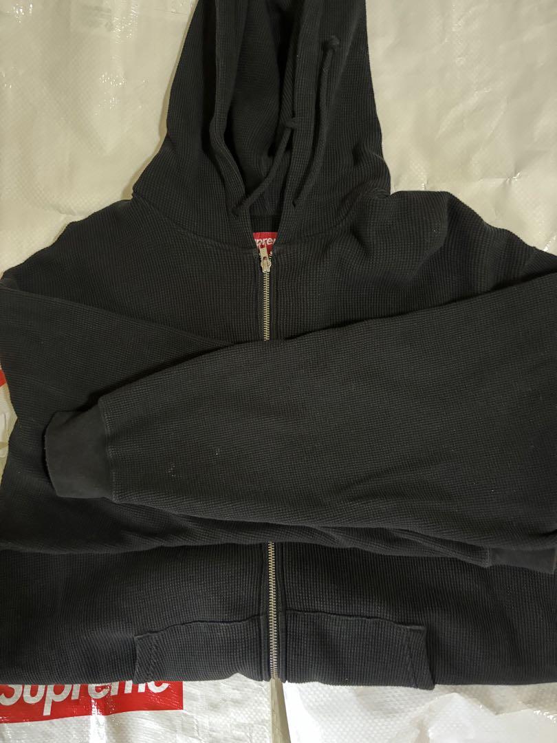 supreme Hooded Zip Up Thermal 黒 L
