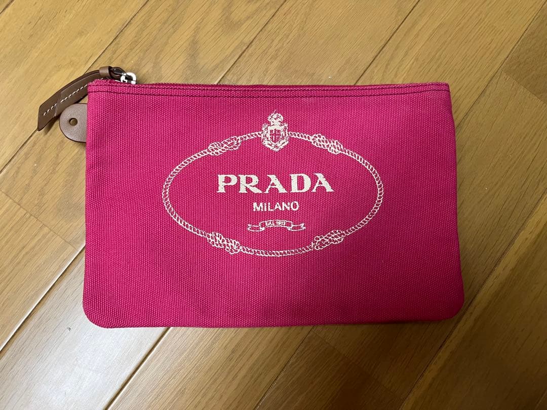 PRADA プラダ　フラット　ポーチ　ピンク