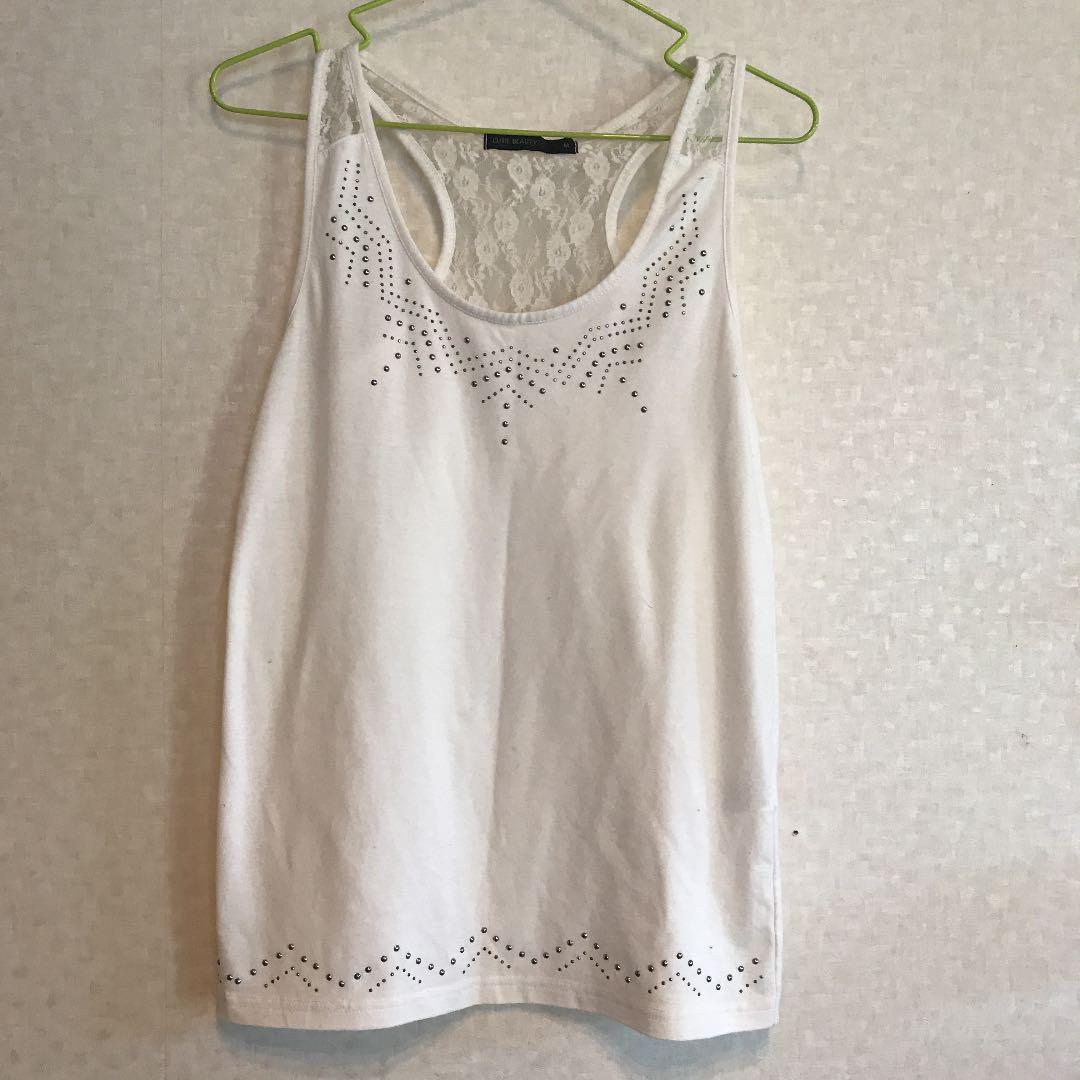 メルカリ 白 タンクトップ ワンピース M 350 中古や未使用のフリマ