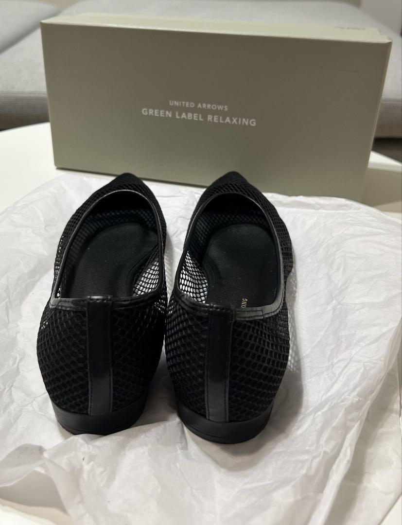 UNITED ARROWS メッシュフラットシューズ ブラック - メルカリ