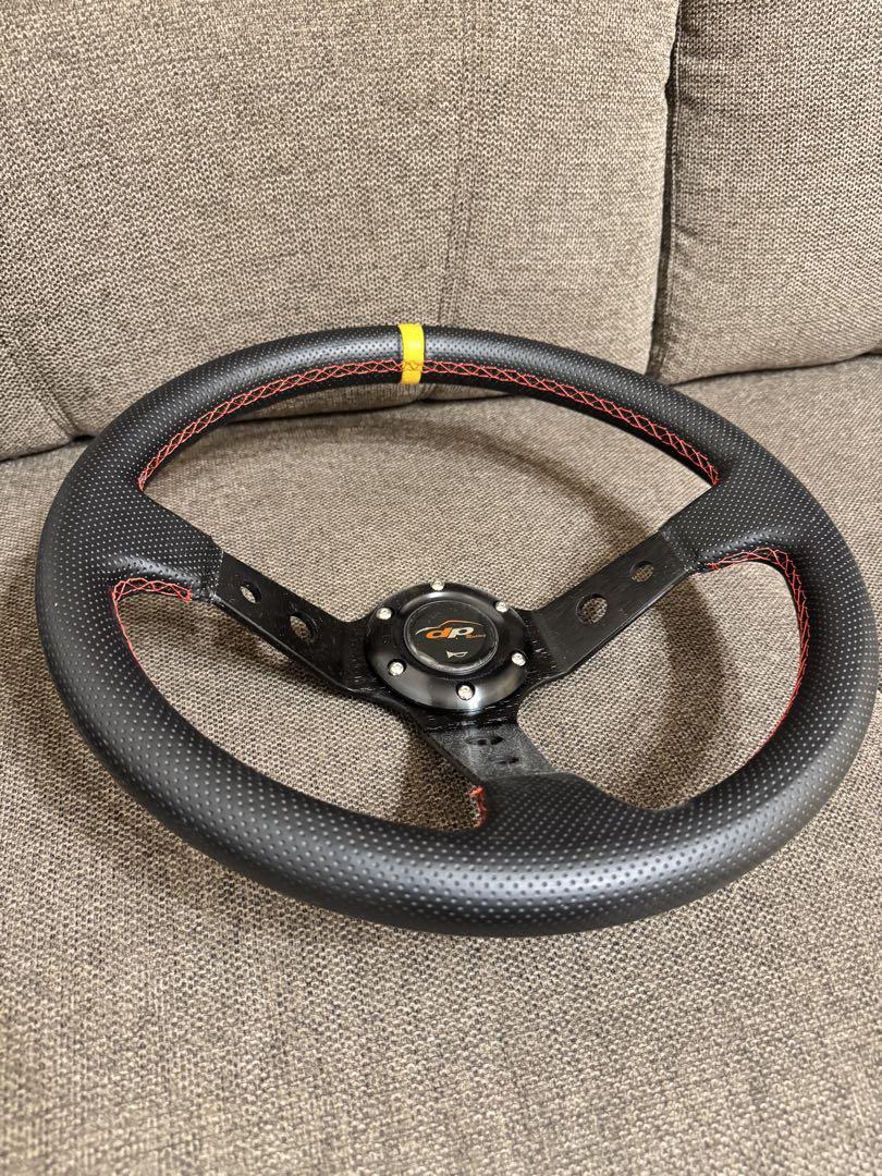 【未使用】Deporacing ステアリング 35φ イエロートップ「D35P」