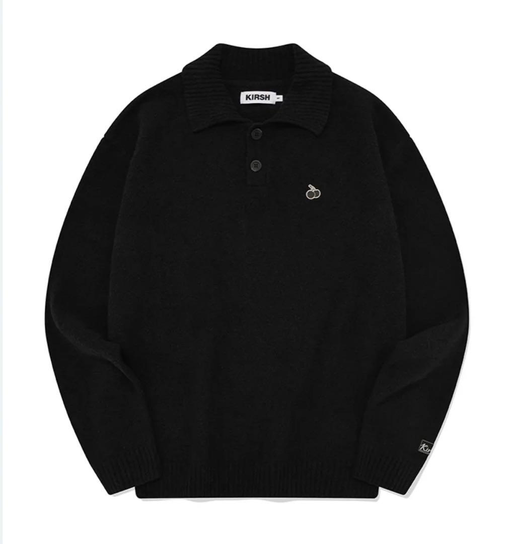 Mono Cherry Men Collar Knit [Black]